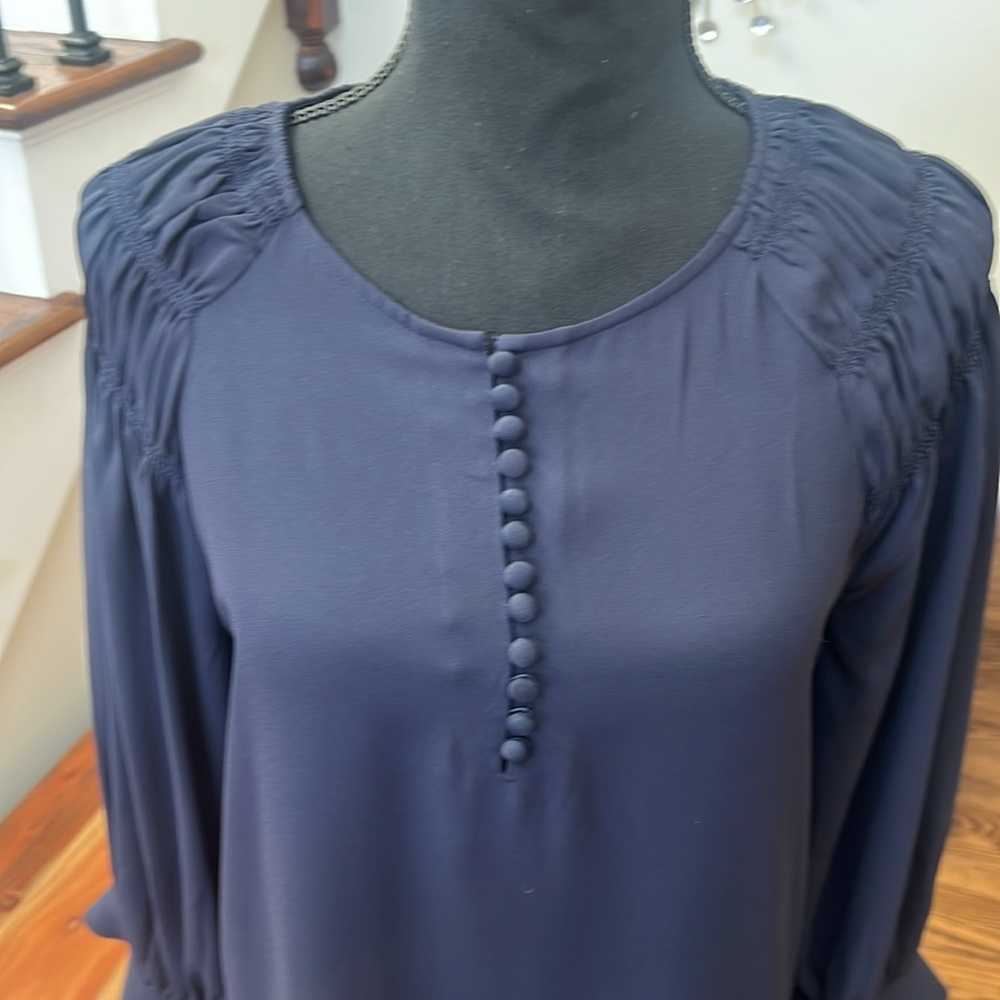 Ann Taylor  Blouse navy Blue Size xs 3/4 sleeve